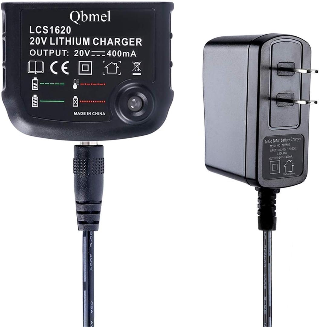20Volt Li-Ion Battery Charger Replacement for Black+Decker LCS1620 90590282 20V MAX Lithium Ion Battery LBXR20 LBXR20-OPE LB20 LBX20 LBX4020 LB2X4020 LBXR2020-OPE
