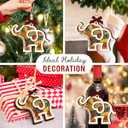 2 x Friendship Elephant Christmas Ornament 2025 - Elephant Gifts, Thank You Friendship Gifts for Women, Sisterhood, BFFs, Bestfriend - Wooden Best Friend Ornament for Christmas Tree