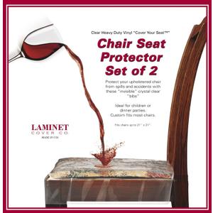 LAMINET Vinyl Chair Protectors, Clear, 26X253/4-Inch, Fits Chairs up to 21x21-Inch, Set of 2