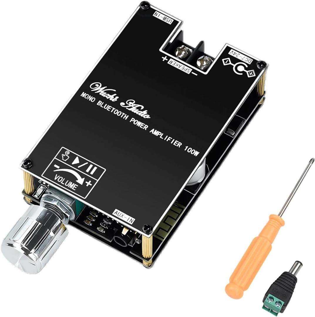 ZK-1001B Bluetooth Amp Board, 100W Power Output,BT 5.0 AMP Board for DIY Wireless Speakers AMP Module TPA3116 Board DC7-24V BT/AUX/USB Input for DIY Wireless Speakers TWS Amplifier Board