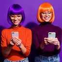 PLULON 7 Pieces Party Wigs and 7 Pieces Sunglass Set, Neon Short Bob Wig Sunglass Pack Costume Colorful Cosplay Wig Daily Party Hairpieces for Bachelorette Neon Party Favors, Halloween and Decorations