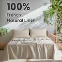 SONORO KATE 100% French Pure Linen Queen Size Sheets, Breathable and Durable Linen Bed Sheets, Anti-Tear, Machine Washable, 16 Inch Deep Pocket - 4 Piece (Natural Linen)