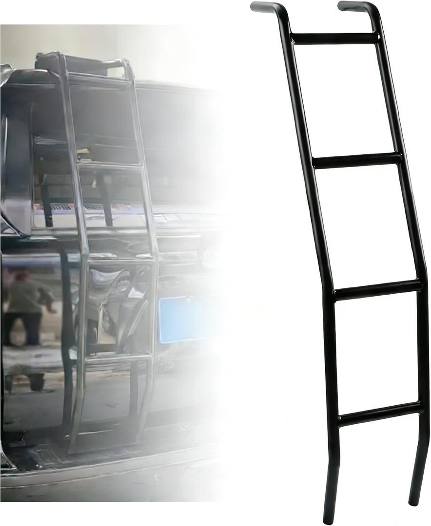Areyourshop Black 4Runner Ladder Rear Tailgate Hatch Ladder Rack Hatch Ladder Roof Tailgate Step with Accessories for Toyota 4Runner 5th Gen 2010-2024, 4-Step