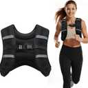 Weighted Vest, 8lb Weight Vest with Two Adjustment Straps for Men Women, Weight Vests with Reflective Stripe for Strength Training, Running, Jogging, Walking (Black)