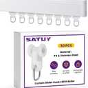 50 Pcs Curtain Glider Track Rail Runners, Heavy Duty Mute Wheel Curtain Glider Hooks with Dual Rollers for Universal Ceiling Drapes Room Dividers Shower Curtains Window Treatments