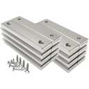 Magnetpro Neodymium Rectangular Magnets 70 LB Force 60 x 13.5 x 5 mm with Countersunk Hole and Steel Capsule, Strong Household and Industrial Rare Earth Magnet with Screws Pack of 16 (Bright Silver)