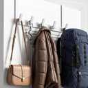 KitchLife Over The Door Hooks  Heavy Duty 5Hook Organizer, 80lb Total Capacity for Robes, Coats & Towels, Fits 1 3/4" Doors, L18U, GapFree & ScratchFree Design, White,2Pack