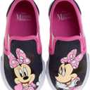 Disney Minnie Mouse Shoes for Girls - Kids Toddler Character Low top Slip-on Casual Tennis Canvas Sneakers (Navy/ Fuchsia) (Size 6 Toddler)