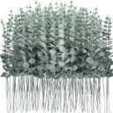 200 Pcs Eucalyptus Stems Faux Greenery Artificial Eucalyptus Leaves Decor Greenery Stems Branch for Wedding Centerpiece Flower Bouquet Farmhouse Home (Dark Green)