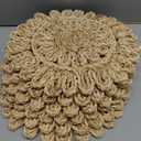 13.8" Corn Husk Woven Round Placemats Set of 6 - Wicker Boho Farmhouse Placemats - Rattan Table Mats for Dining Table, Wedding, Home