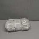 MANO Divided Snackle Box Charcuterie Container with 3 Compartment Sectioned Serving Tray for Cheese Veggie Fruit Berry Salad Refrigerator Fridge Storage (Pack of 1)