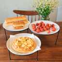 HPC DECOR Set of 3 Black Metal Wire Pizza Pan Riser Stands- Round Pizza Tray Riser Rack - Tabletop Display Racks for Food Platter Tray- Metal Display Stands for Home, Restaurant and Party