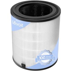 LEVOIT LV-H133 Replacement Filter, Genuine Air Purifier Filters, High-Efficiency Activated Carbon for Removal of Smoke, Odor, Allergens, Pollen, LV-H133-RF, White, Pack of 1 