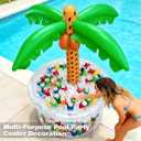 72" Inflatable Palm Tree Cooler, 200+ Drinks Super Large Capacity, Pool Party Decoration, Luau Party Decor, Beach Hawaiian Birthday Party Supplies Tropical Themed Summer Outdoor Drink Cooler
