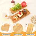 10 Pcs Wood Serving Trays, Rectangle Bamboo Tray for Bathroom, Wooden Serving Platter Vanity Tray for Dresser Snack Food Dinner Kitchen, 11 x 4 Inch(Rounded Edges)