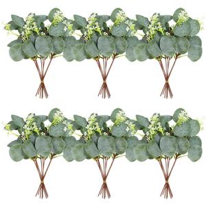 ZeKonan 40 Pieces of Artificial Greening Eucalyptus Stem Artificial White Seeds Plant Suitable for Family Wedding Vase Center Bouquet Flower Arrangement