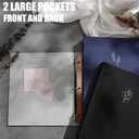 Ctosree 3 Pcs Aesthetic 3 Ring A4 Binder Linen Photocard Binder End of The Year Student Gifts Large Sturdy Hardcover 2 Large Linen Pockets Office and School(Blue, Black, Gray,8.5 x 11, 1",Cute)