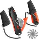 ValueMax 2-Pack Box Cutter Knife, Self-Retracting 3-Position Locking Blade, Safety Sheath, Lanyard, Extra Blades Included