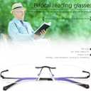 Rimless Clear Bifocal Reading Glasses Blue Light Blocking Readers for Men and Women Unisex Eyewear Far Near Dual-Use Lightweight Magnifying Anti Glare UV Digital Reduce Eyestrain Fashion Eyeglasses (Black)