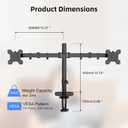 Pholiten Dual Monitor Stand,Heavy Duty Adjustable Monitor Desk Mount for 2 Screens up to 38Inches,Dual Monitor Arm with Height Adjustable Tilt Swive Rotate,Holds up to 22 lbs