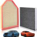 partszen 68071668AA Cabin and Engine Air Filter Fit for Chrysler 300 3.6L/ 5.7L/ 6.4L for Dodge Challenger 3.6L/ 5.7L/ 6.2L Charger 3.6L/ 5.7L/ 6.2L/ 6.4L 2011-2023 Replace 04861746AB CA11257