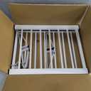 White Metal Dog Gate for Small Dogs - 13.3" Short Freestanding Puppy Gate with Retractable Sliding Rail, No Installation, Indoor/Outdoor Use, Foldable & Portable Pet Barrier