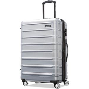 Samsonite Omni 2 24-Inch Medium Checked Hardside Luggage with 360 Spinner Wheels - Scratch Resistant Hardshell - TSA Lock - Expandable Polycarbonate Shell for Lightweight Travel - Artic Silver