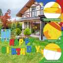 Happy Birthday Yard Signs with Stakes Colorful Birthday Party Supplies Personalized Signs with 20 Number Stickers Trophy Lawn Decorations for Garden Outdoor Birthday Party Decorations