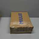 MIULEE 100% Blackout Decorative Linen Curtains with Geometric Pattern, Thick Woven Farmhouse Rustic Patterned Drapes with Back Tab for Bedroom and Living Room, Beige, 52 x 84 Inches, 2 Panels