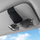 4 x TCJJ Sunglasses Holders for Car Visor,Car Magnetic Glasses Holder Leather Sunglasses Clip and Ticket Card Clip Suitable for Car Interior Visor and Different Size Eyeglasses