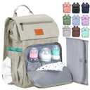 PILLANI Baby Diaper Bag Backpack - Large Bag for Boys & Girls - Diaper Backpack - Travel Diaper Bags with Changing Pad - Baby Registry Search Stuff & Shower Gifts - Newborn Essentials Must Haves Mom (Beige_classic)