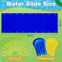 30 Ft Water Slide with 2 Inflatable Boards & Stakes, Heavy Duty Extra Long Lawn Water Slides for Kids Adults Backyard, Slip Water Slide for Summer Outdoor Water Fun (30 Ft x 6.5 Ft)