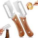 3 x Left & Right Hand Vegetable Peeler Set with Bottle Opener, Thickened Stainless Steel Wide Blade for Smooth Peeling, Wooden Handle Kitchen Peeler for Fruits & Vegetables