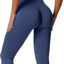 Women's Workout Sets 2 Piece Seamless Sports Bra Scrunch Butt High Waist Impact Leggings Gym Yoga Outfits (Blue, XL)