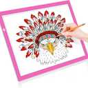 LitEnergy A3 LED Copy Board Light Tracing Box, Ultra-Thin Adjustable USB Power Artcraft LED Trace Light Pad for Tattoo Drawing, Streaming, Sketching, Animation, Stenciling (Pink)