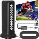 Indoor TV Antenna for Local Channels, 2026 HD Digital TV Antenna for Smart TV with Signal Amplifier Booster, 360 Reception HDTV Antenna Supports 4K 1080P TVs, Magnetic Base & 13ft Coax Cable (Black)