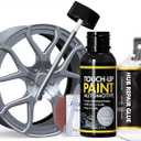 Titanium Gray Rim Touch Up Paint, Rim Repair Kit Curb Rash, Wheel Touch Up Paint for Quickly Fix Rim's Scratches, Chips and Surface Damage