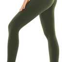 SINOPHANT High Waisted Leggings for Women - Full Length Capri Buttery Soft Yoga Pants for Workout Athletic (Large-X-Large, Armygreen)