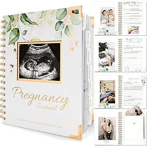 Pregnancy Journal for First Time Moms Gifts  90 Pages Hardcover Pregnancy Memory Book, Beautiful & Cute Baby Book Keepsake, Ultrasound Baby Scrapbook, Mom To Be Gift (Alpine)