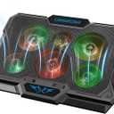 Laptop Cooling Pad, Laptop Cooler with 6 Quiet Fans RGB 7 Color Light for 15.6-17 Inch Laptop Cooling Fan Stand, Portable Slim USB Powered Gaming Laptop Cooling Pad, Switch Control Fan Speed(Black)