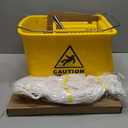 Midoneat Mop Bucket with Wringer, 22 Qt (5.5 Gallon), Handle, Wheels,Floor Cleaning, 16.5" L x 10.6" W x 26.4" H, Yellow,Add One Cotton Mop