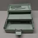 12.5in 3-Layer Multipurpose Craft Organizers and Storage with Adjustable Dividers, Portable Tackle Box, Folding Art & Craft Case for Medicine, Tool, Sewing Organizer (Haze Green) (Large)