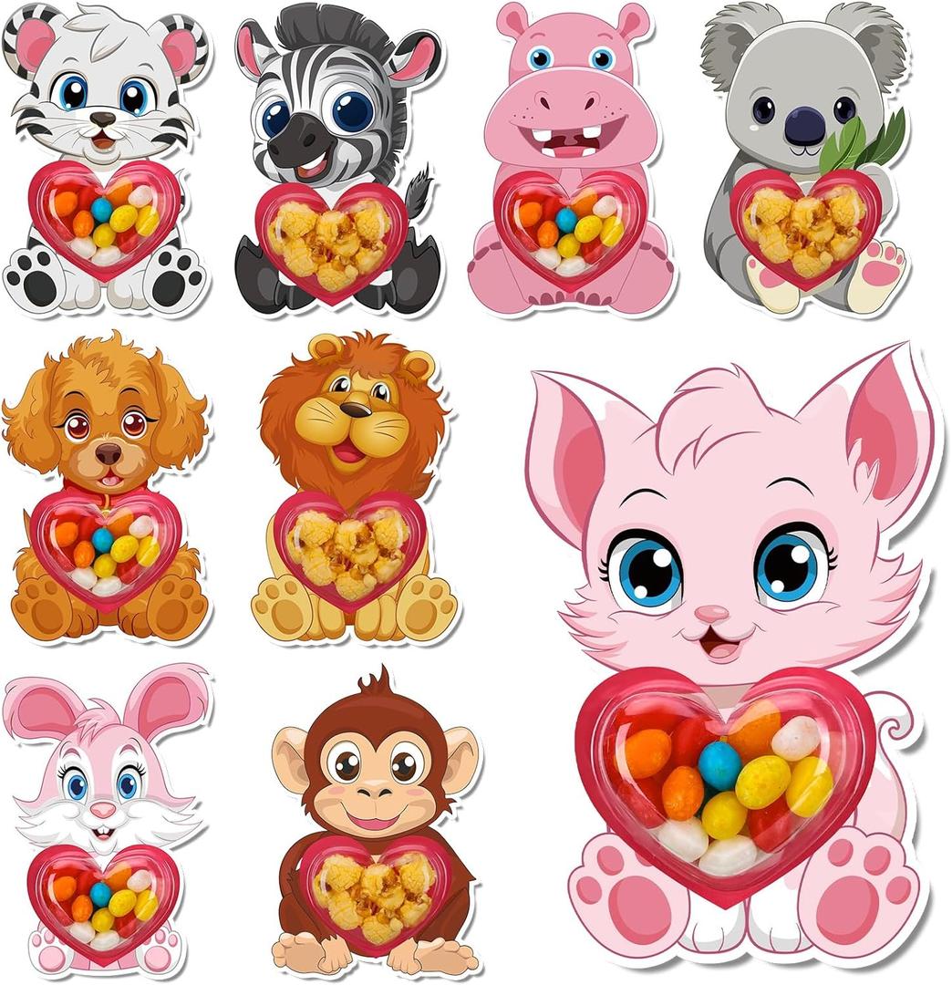 36 Pack Valentines Day Cards for Kids - DIY Candy Jar Valentine Cards with Heart Shaker Pouches, Classroom Exchange Valentine Candy Cards for Boys Girls, Party Favors (Candy Not Included)