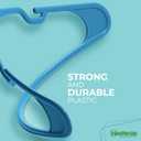 NEATERIZE Clothes Hangers Plastic 100 Pack for Adults - Plastic Hangers, The Perfect Coat Hanger and Space Saving Clothes Hangers for Closet - Blue Hangers
