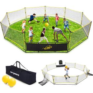 GagaBall Pit 3-in-1 Portable with Basketball Hoop & Soccer Goals, 20ft Giant Arena for Kids, Outdoor Family Game for Camp & School