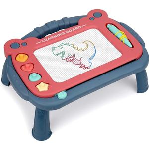 HCFJEH Magnetic Drawing Board for Toddlers 3, Color Erasable Doodle Writing Pad, Learning Painting Sketch Pad, Best Birthday Easter Christmas Halloween Kids Toy Gifts for Boys and Girls(Blue)