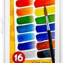 Crayola Watercolor Paint Set (16 Count), School Supplies Essentials, Washable Paint for Kids, 1 Paint Brush, Arts & Crafts, Assorted Colors, Ages 4+