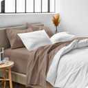 Bare Home Queen Sheet Set - 1800 Ultra-Soft Microfiber Queen Bed Sheets - Double Brushed - Deep Pockets - Easy Fit - 4 Piece Set - Bedding Sheets & Pillowcases (Queen, Taupe)