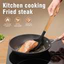 Silicone Cooking Utensils Set - AVGPD Silicone Kitchen Utensils for Cooking Wooden Handles, 446F Heat Resistant Kitchen Utensil Spatula Sets, Gadgets for Non-Stick Cookware BPA FREE (Black), 13.5"X5.4"X4.6"
