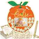 Wenqik 63 Pcs Little Cutie Baby Shower Guest Book Alternatives Set Baby Shower Decorations with Photo Frame Sonogram Frame Keepsake 60 Wood Slices Guest Book for Birthday